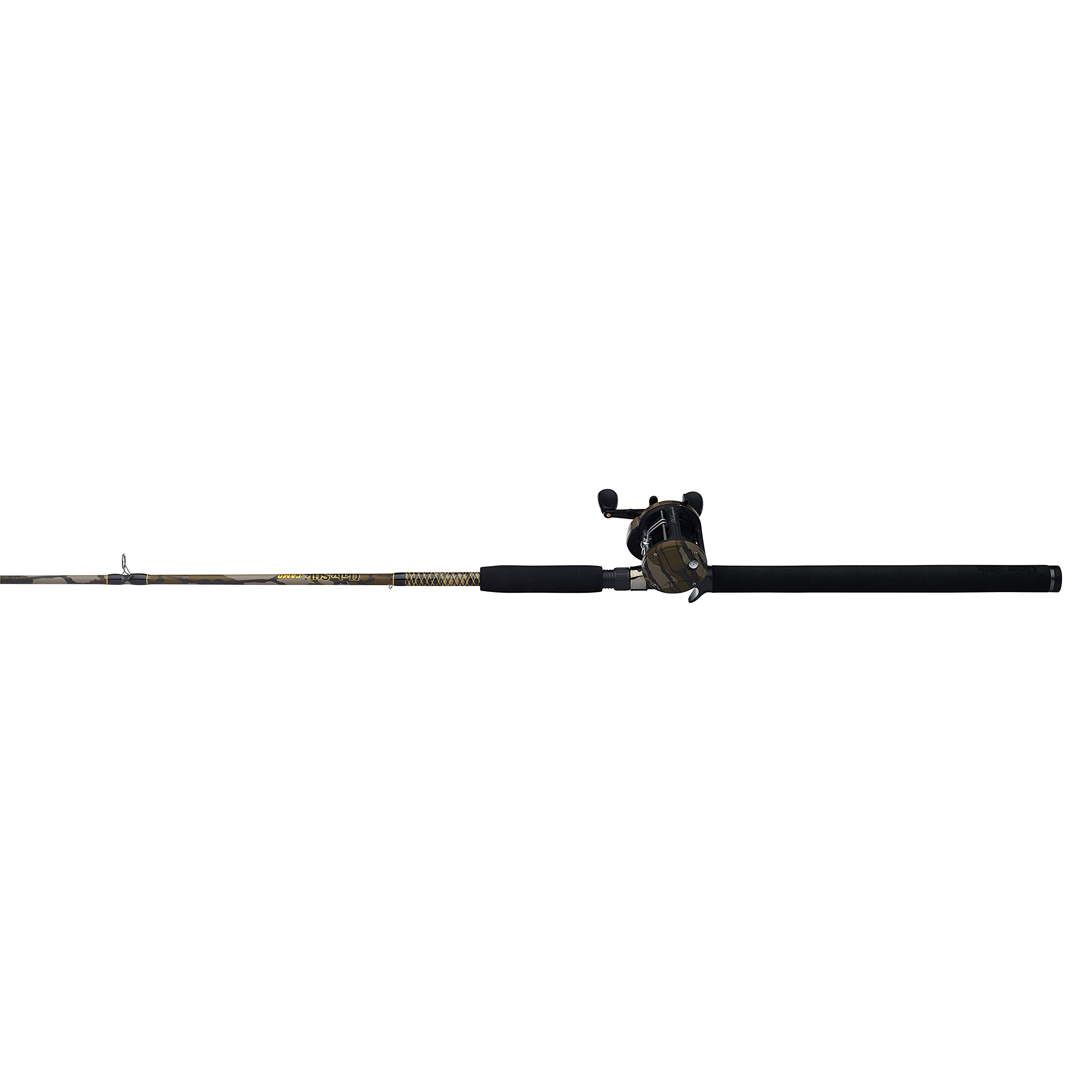 7’ Camo Conventional Fishing Rod and Reel Casting Combo, Right Handle Position, Ugly Tech Construction With Clear Tip Design, 1-Piece Rod, Size 20 2 Ball Bearing Conventional Reel