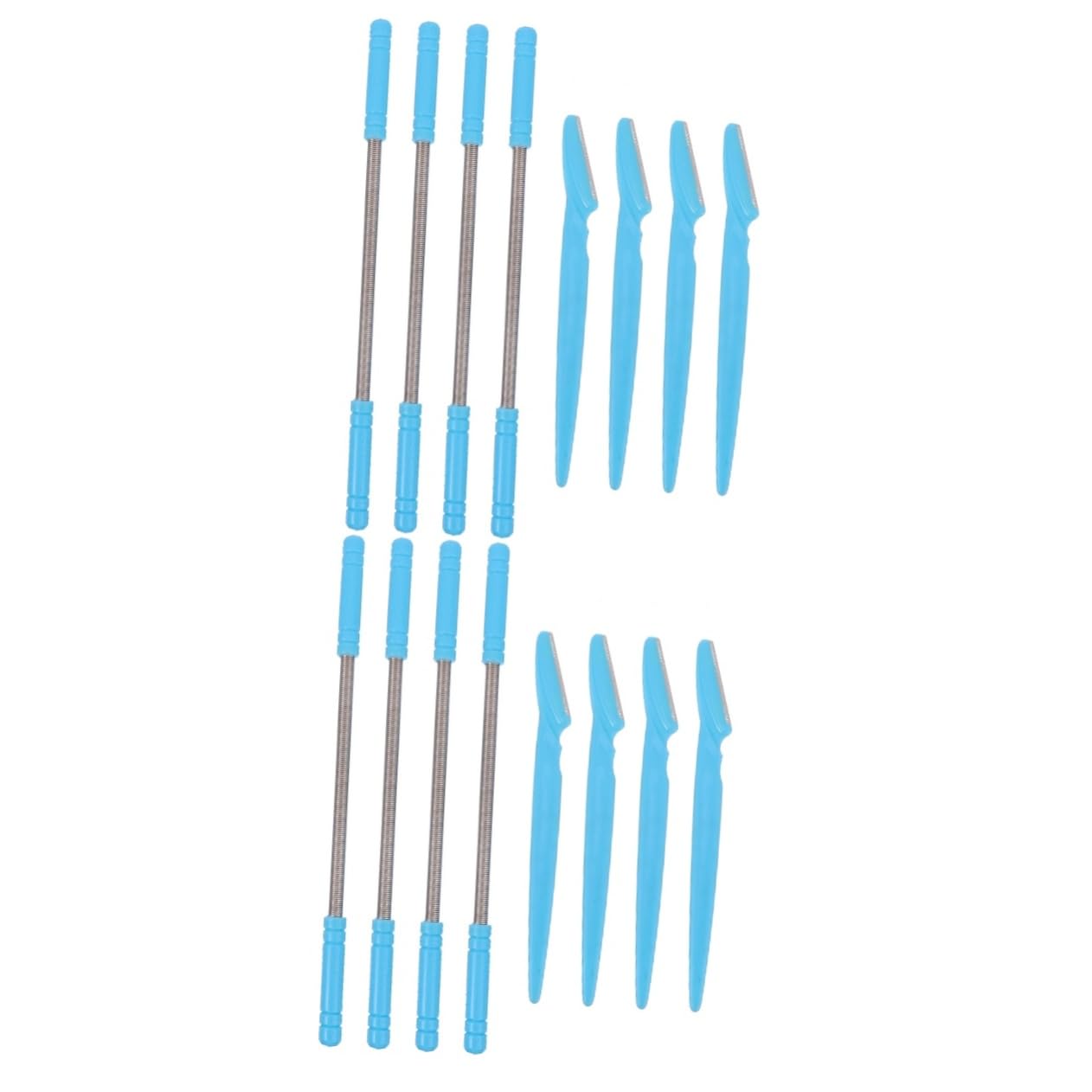 Didiseaon 2 Juegos Removedor De Vello Facial Maquinilla De Afeitar De Cejas Afeitadora De Cara Y Cejas Depilación De Cejas Tijeras De Aseo Herramientas De Pestañas Blue Abdominales 4 Uds * 2