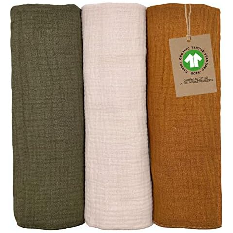 Paños de muselina mimaDu GOTS 100% algodón orgánico para bebé Cover