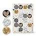 Logbuch-Verlag 24 Herz Aufkleber Sticker gold schwarz weiß Etikett Ostern Valentinstag rund selbstklebend 4 cm Geschenke Verpackung