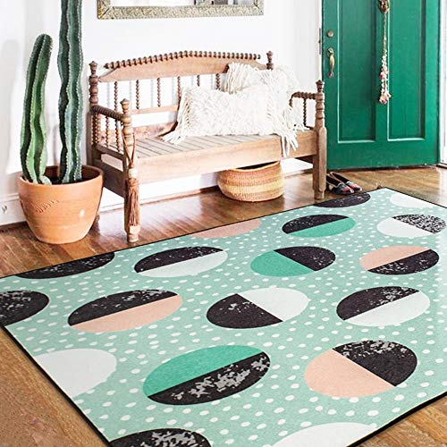 Alfombra de salón de diseño elegante con círculo moderno para una estancia sofisticada 3