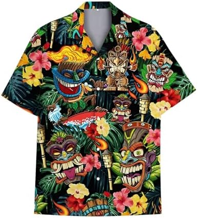 Men's Funny 3D Animal Print Short Sleeve Hawaiian...