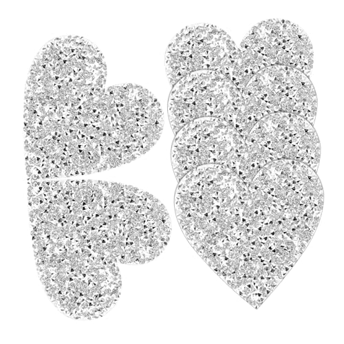 Patchs décoratifs en strass brillants cœur pour finitions haute couture - 6