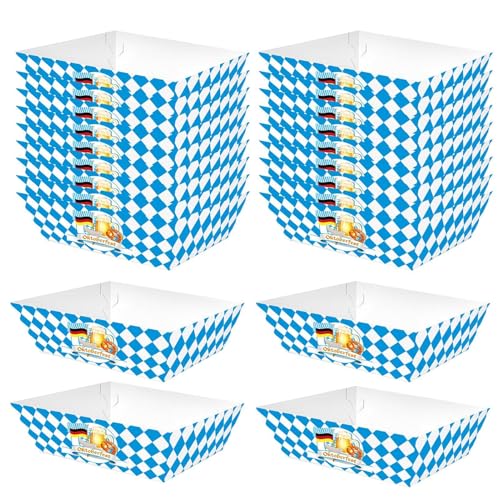 Oktoberfest - Caja de aperitivos bávaros, caja de comida festiva, cajas de papel para caramelos, cajas de regalo para Oktoberfest, tarde de cine parrty