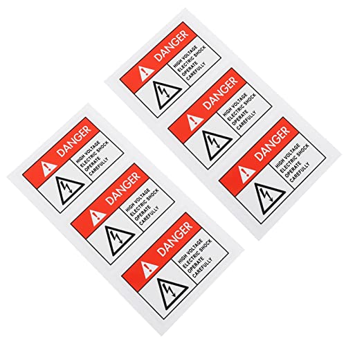 Hemobllo Sign, High Voltage Warning Label Electrical Warning Stickers Keep Off Sings (6Pcs), Assorted Color, 6X4X0.1CM