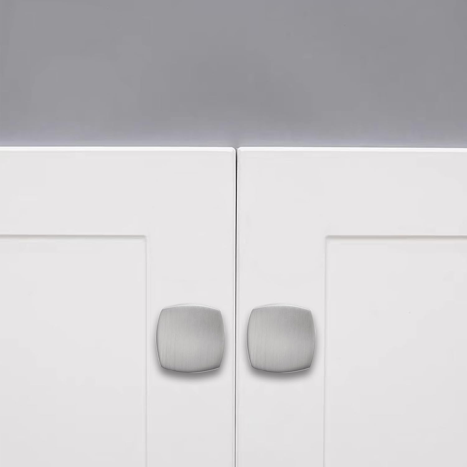 10 Pack 1-1/4 inch Polished Chrome Knobs Cabinet Pulls Modern Design Square Bifold Closet Door Knobs,Kitchen Hardware Cabinet Kitchen Knobs