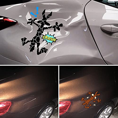 Scratch And Dent Fix Car Stickers, Funny Cartoon Coyote Splash Into Pieces, Bumper Stickers For Jeep, Van, Auto, Truck, Motorcycle, Laptop, Skateboard, Wall, Window Decals Band-Aid Stickers #TOP1