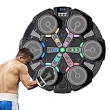 Music Boxing Machine with Boxing Gloves, Bluetooth Wall Mounted Punching Bag Target Pad with Rhythm Lights, 3 Modes, LED Score Display, Interactive Fitness Sport Toy Gift for Teens & Adults