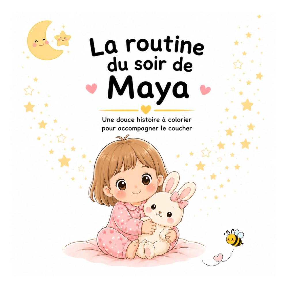 La routine du soir de Maya: Une douce histoire à colorier pour accompagner le coucher (2-5ans). (“Les aventures de Maya”)
