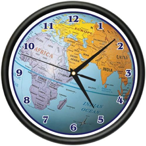 SignMission Globe Wall Clock World map Atlas Geography Teacher Gift