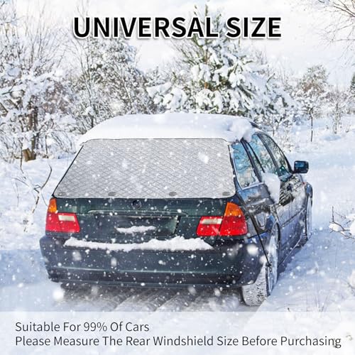 Image of AYAMAYA Rear Windshield Frost Cover Guard - Magnetic Car Back Window Cover Protector for Ice and Snow with 4-Layer All Weather Protection for Cars, Sedans Rear Window Automotive Accessories