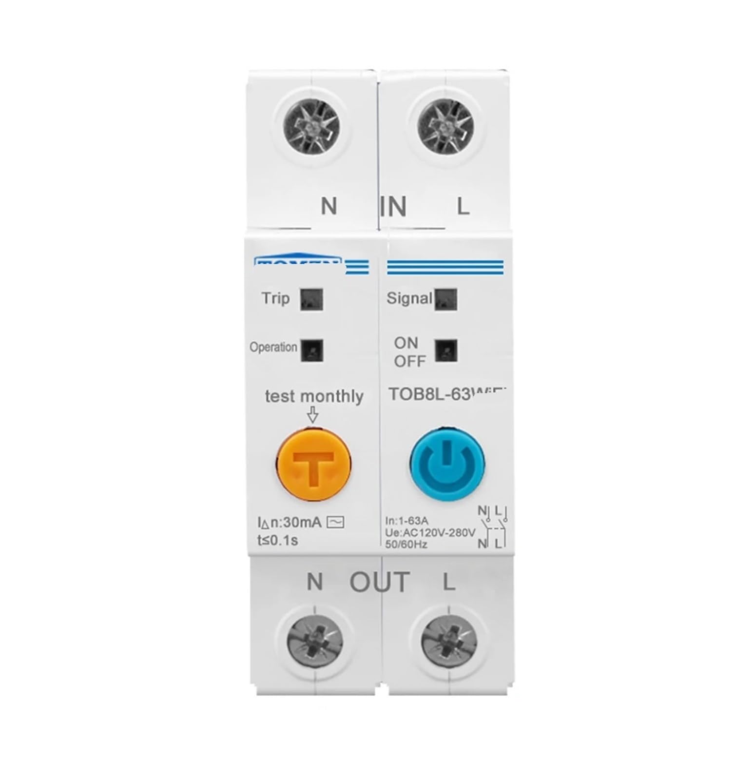 JNVFTCUX 63A Single-Phase Smart Energy Meter kilowatt-Hour metering Monitoring Circuit Breaker with Leakage Protection Timer Relay