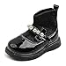 Toddler Girls Fashion Ankle Boots Non Slip Closed Sole Winter Warm Crib Shoes Girls Ankle Boots Size 2 3 4 5 6 7 8 Black