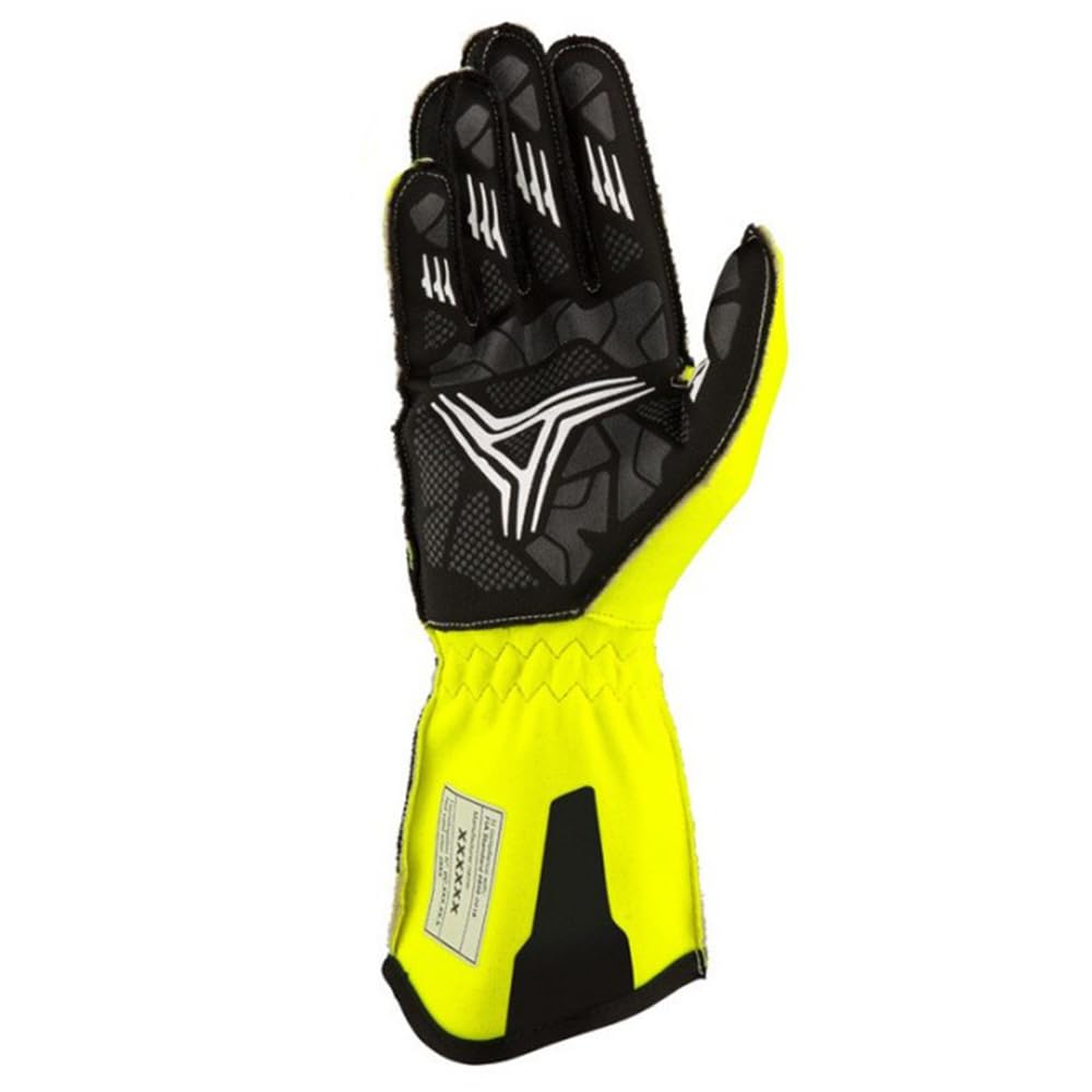 Ompracing Guantes Omp Kart Ks-X FIA 8877-2022 Amarillo Fluo, Talla M