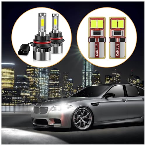 Image of 𝟫𝟢𝟢𝟩 /𝖧𝖡𝟧 High /Low Beam 6500K Cool White, 60000LM 900% Brighter, Backup Plug & Play IP68 Waterproof Replacement with 2pcs 194 168 T10 2825 Bulb for Interior Off-Road Lights