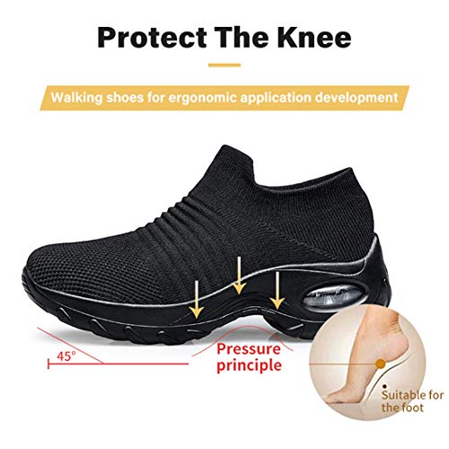 Belilent Womens Walking Shoes Slip on Sneaker Socks Platform Nurse Mesh Breathable Lightweight Comfortable Socks Shoes