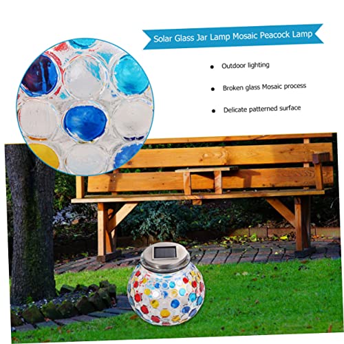 Osaladi Lanterns Decorative Outdoor Outdoor Led Solar Lights Decorative Light Bulbs Solar Walkway Lights Glass Jar Lamp Mosaic Can Lights Decorative Lights Chandelier Glass Bottle Gift #TOP4