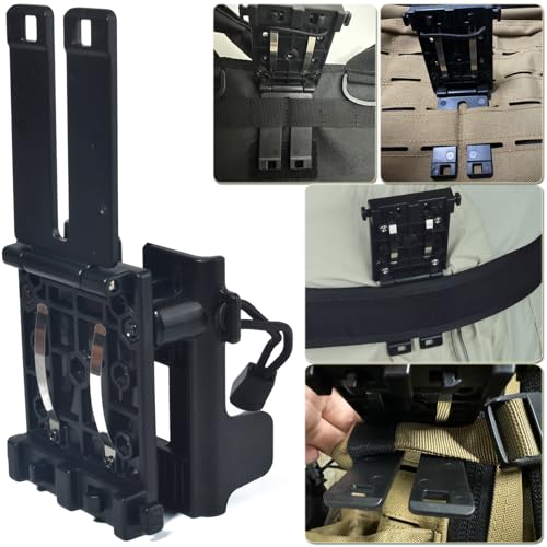 Image of HYS Heavy Duty Durable Plastic Walkie Talkie Belt Clip for Motorola APX Series Baofeng Cobra Midland Two Way Radios | Secure Waist & Backpack Mount for Outdoor Hiking Construction