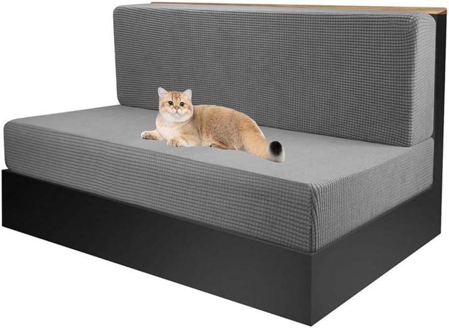 Stretch RV Dinette Cushion Covers Sofa Seat Slipcovers Soft RV Couch Covers Camper Car Bench Covers RV Booth Seat Covers Washable Loveseat Furniture Protectors (Color : Light Gray, Size : 1 Set)