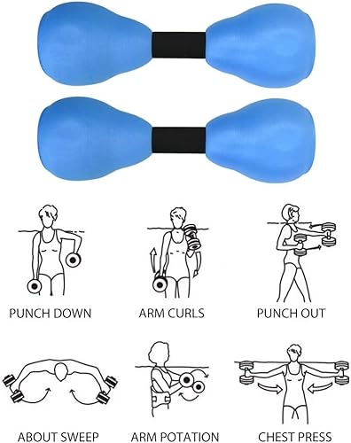 Miniatura 3 de Mancuernas de ejercicio acuático, 1 par de mancuernas de espuma para ejercicio aeróbico acuático, resistencia para adultos y principiantes, equipo