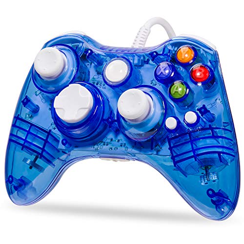 PRO Gaming 6 FT. Long Wired Controller for Xbox 360,Xbox 360 Controller USB Gamepad PC Wired Joypad for Microsoft Xbox 360 Xbox 360 Slim Windows 7 8 10 Game - Glow Blue