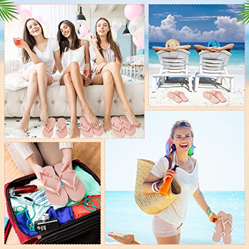 Image of Unittype Flip Flops Bulk for Wedding Guest Slippers Wedding Flip Flops with Cards Bags for Pool Beach Party