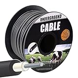 Electric Fence Cable, Double Insulated Underground Hard Cable 12 Gauge, Galvanized Wire Class 3, 164 ft
