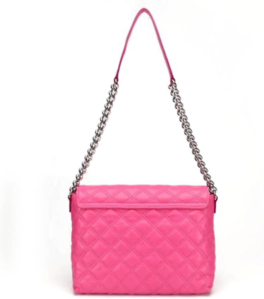Marc Jacobs Classic Quilted The Large Single Shoulder Bag, Fuchsia with Nickel
