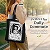 Bookworm Canvas Tote Bag, Fantasy Book Lover Gifts for Women Men, Vintage Tarot Cards Shoulder Bag for School, Shopping & Work, Unique Bookish Gifts for Friends and Book Lover #4