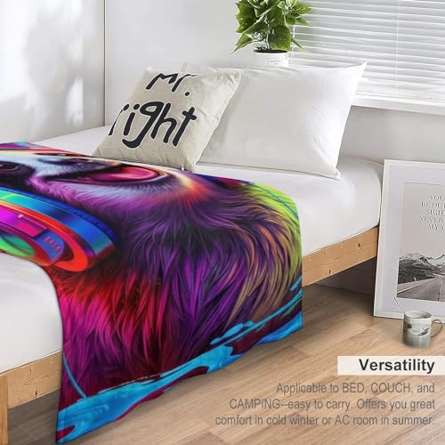 Couverture paresseux polaire en peluche de flannel douce pour canapé et lit 150x200cm