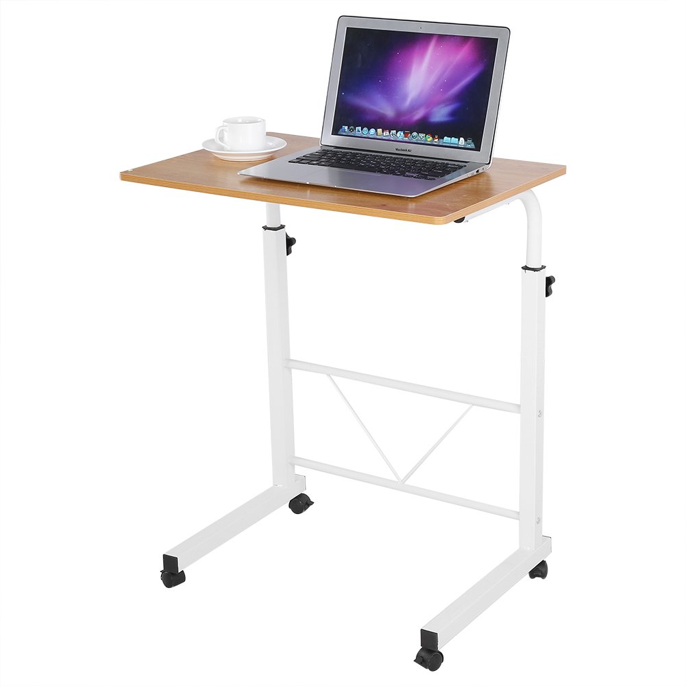 Side Tables Cart, Height Adjustable Desk with Detachable Wheels Sofa Chair Bed Side Coffee Table for Computer (#4)