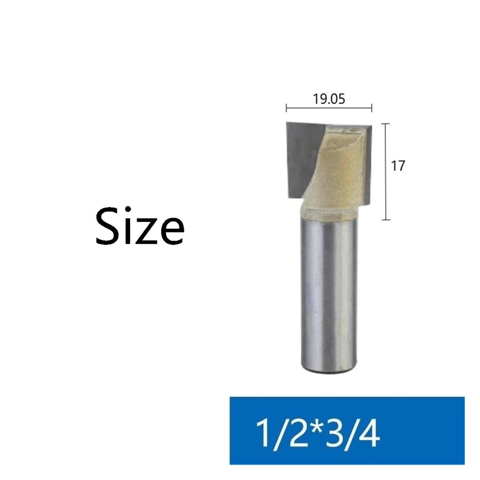 Fresa recta de limpieza inferior for madera dura MDF y contrachapado, broca de carburo de tungsteno con vástago de 1/4 1/2 pulg., 1 pieza(6.35mm x 25.4mm)