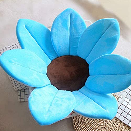 AOOPOO Vasca da Bagno Pieghevole per Neonato - Fioritura Fiore Lavandino per Bambino - Cuscino Girasole, 80cm (La Luce Blu)