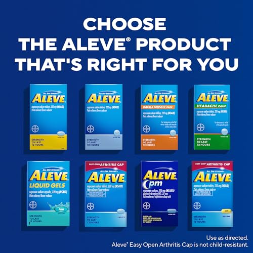 Image of Aleve PM Sleep Aid Plus Pain Reliever Caplets,Naproxen Sodium & Diphenhydramine HCl,Nighttime,120 Count (Pack of 2)