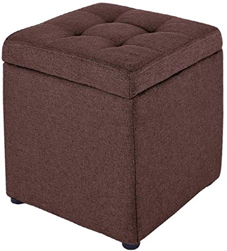 Repose-Pieds de Rangement Cube en Lin pour Gagner de l'Espace