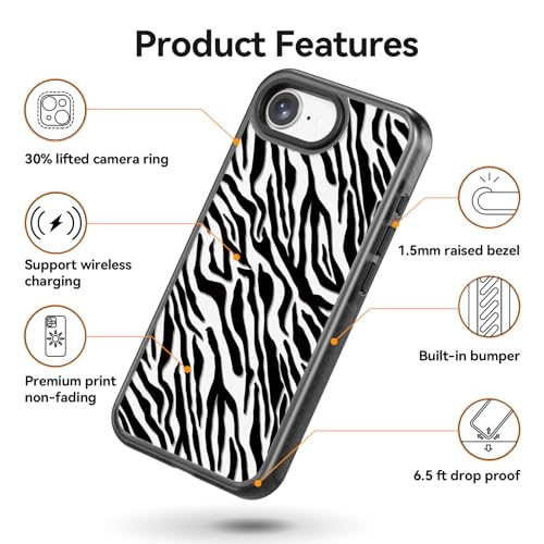 Coque compatible iPhone 16E résistante aux chocs de 2m protection robuste zèbre - 5