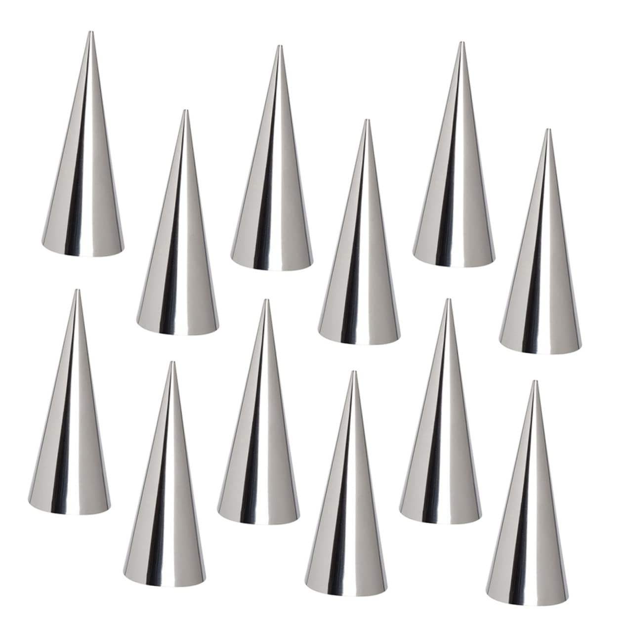 BRIGHTFUFU 20pcs Baking Supplies Mold Loaf Pans for Baking Bread Bread Mold Conical Shaped Croissant Mould Silver