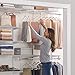 Rubbermaid Configurations Deluxe Custom Closet Kit 4-8Ft. Adjustable Metal Wire Shelving White Finish Expandable Organization System Hardware Included for Home Closet/Pantry/Laundry/Mudroom