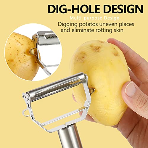Stainless Steel Peeler Julienne Cutter Slicer For Carrot Potato Melon Vegetable And Fruit With Cleaning Brush #TOP3