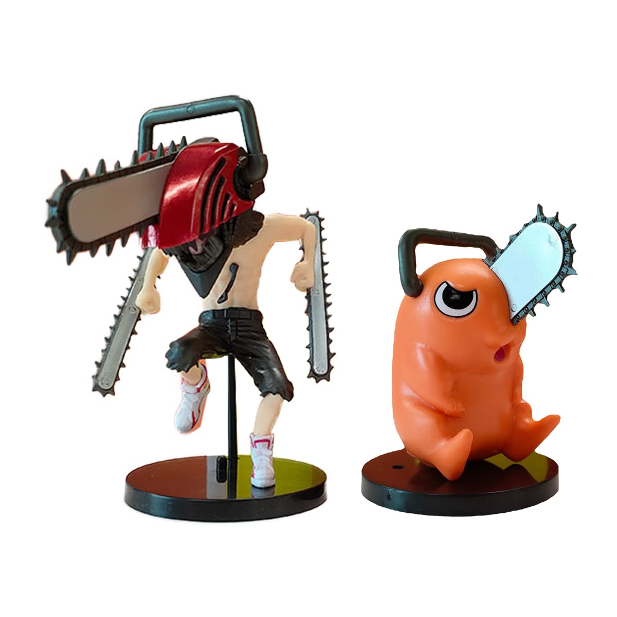 BSNRDX Anime Chainsaw Man Figure Set Chainsaw Man Statue Model Toy Best Christmas Halloween Thanksgiving Gifts for Kids and Anime Fans 2Pcs