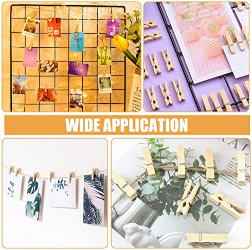 150Pcs Small Wooden Pegs, Mini Peg Clips Photo Clips Pegs Picture Pegs Decorative Pegs Craft Pegs Small Wooden Pegs Tiny Pegs Small Clothes Pegs for Craft Arts Washing Line ( 3 Sizes, 2.5/3/3.5cm )