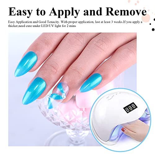 Imtiti Pearl Neon Gel Nail Polish, 1 Pcs 15Ml Neon Blue Color Soak Off Led Long-Lasting Nail Gel Polish Nail Art Starter Manicure Salon Diy At Home, 0.5 Fluid Ounces #TOP1