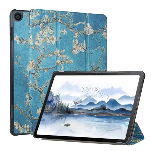 FANSONG Case for Lenovo Tab M10 3rd Gen 10.1 inch 2022(TB-328FU / TB-328XU),Shockproof Protective Hard PC Back Shell,Slim Smart Trifold Flip Stand with Auto Sleep/Wake,Flower