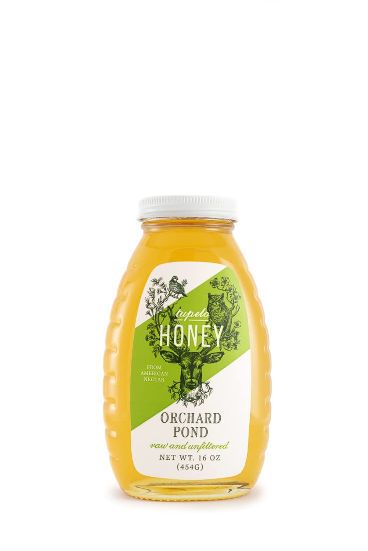 Orchard Pond Tupelo Honey - Rare Harvest from White Ogeechee Tupelo Trees, Handcrafted in North Florida, 100% Pure & Unheated, 16 Ounces