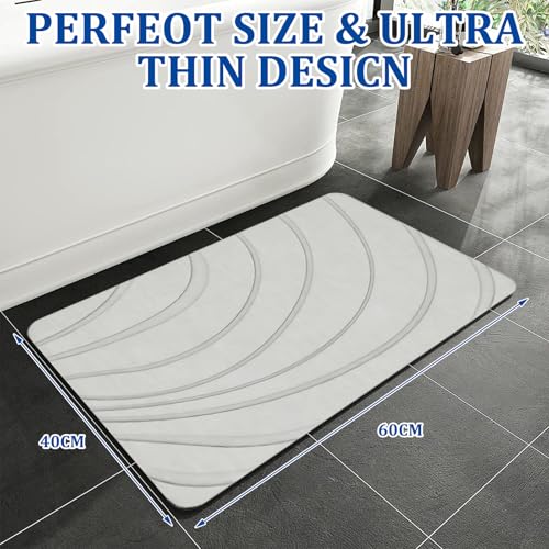 Hocklliy 40 * 60CM Super Absorbent Non-Slip Stone Bath Mat - Quick Drying, Anti-Mould Bathroom Upgrades, Stylish & Functional Home Decor - 2