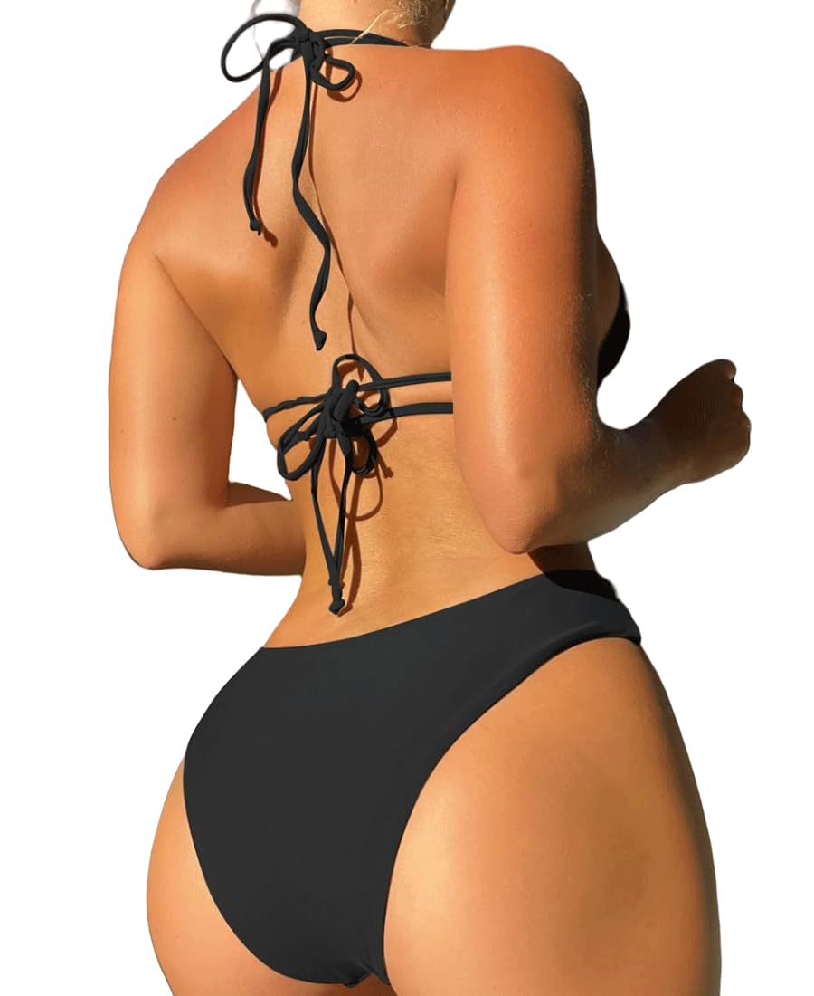 Costume Donna Due Pezzi Mare Bikini da Bagno con Top Triangolo Coppe Estraibili e Slip Vita Alta Sgambata Fantasie Vivaci Maioliche e Fiori di Sicilia Triangolo Imbottito