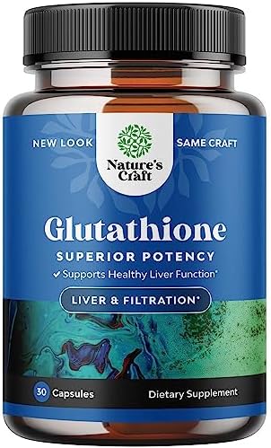 ijk Glutathione Supplement with Glutamic Acid - Pure L-Glutathione Pills with Milk Thistle - Natural Liver Support Skin Health Immune Boost - 30ct Capsules