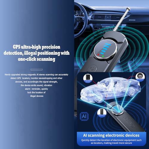 Image of Hidden Camera Detector for Hotels,AI Anti Spy Bug Detector with RF Signal & WiFi Scanner,GPS Tracker Finder & Listening Device Detector,6-in-1 Portable Protector for Travel Home Office Car(Black)