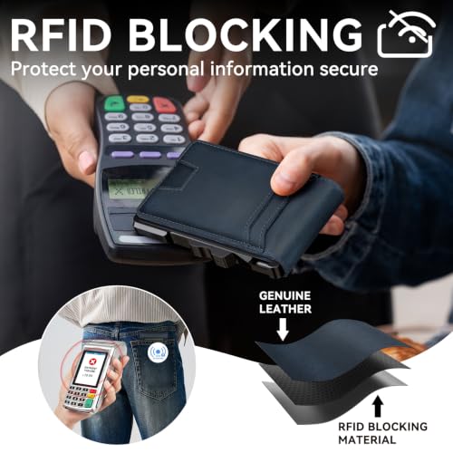 Image of furid Genuine Leather Wallet for Men: Slim RFID Smart Minimalist Wallet