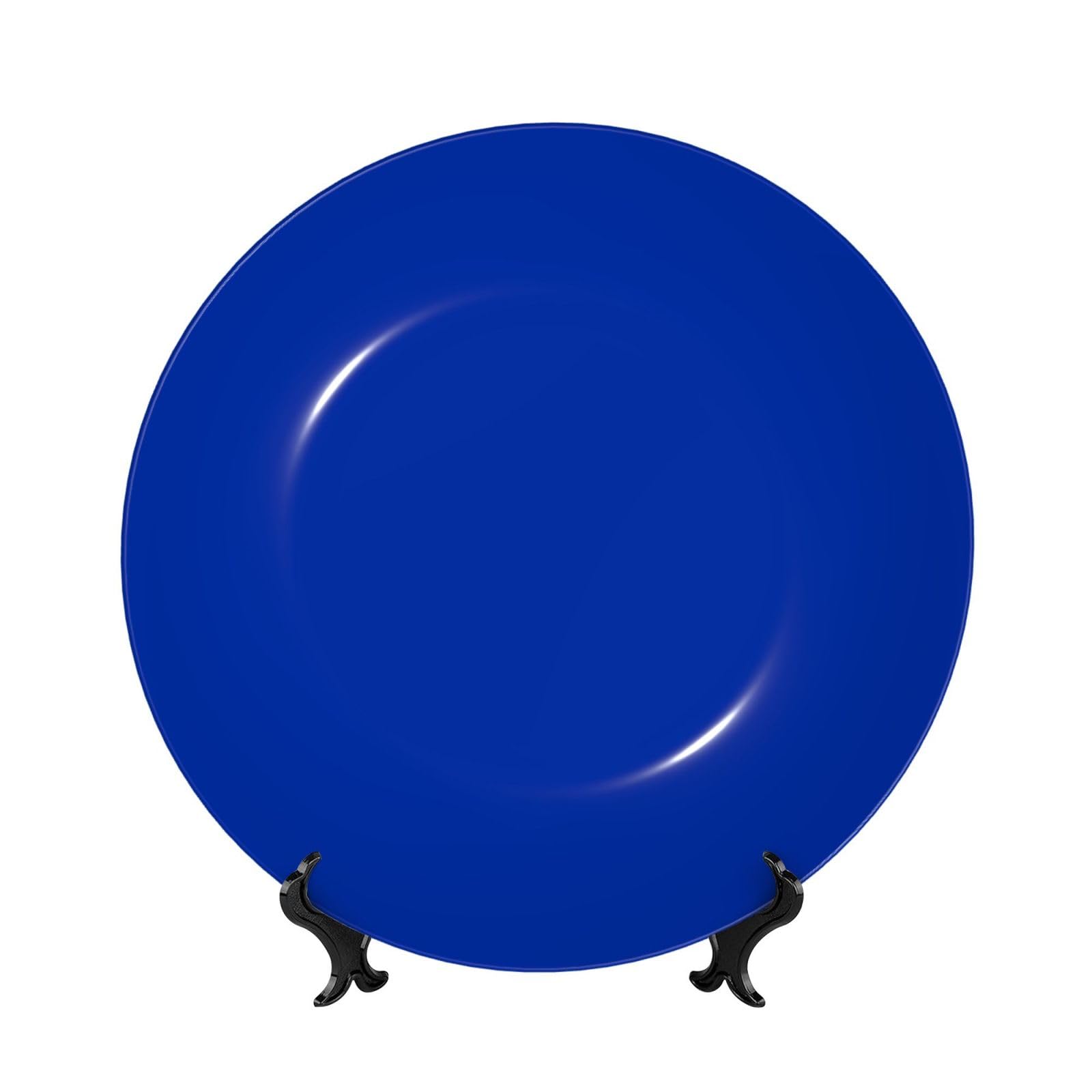SXZVVBN Royal Blue Bone China Decorative Plate Art with Stand Removable Adhesive Hanging for Home Office 8in（20cm）